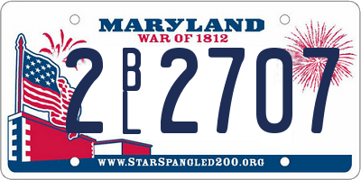 MD license plate 2BL2707