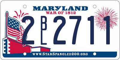 MD license plate 2BL2711