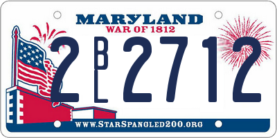 MD license plate 2BL2712