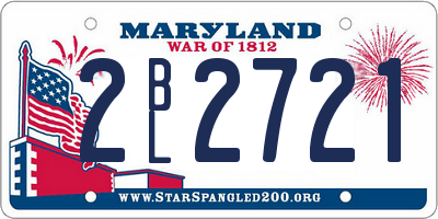 MD license plate 2BL2721