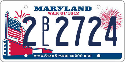 MD license plate 2BL2724