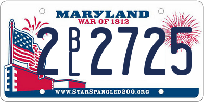 MD license plate 2BL2725