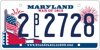 MD license plate 2BL2728