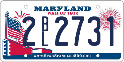MD license plate 2BL2731