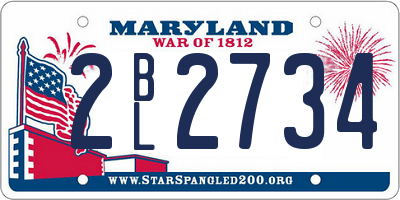 MD license plate 2BL2734
