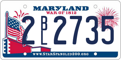 MD license plate 2BL2735
