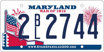 MD license plate 2BL2744