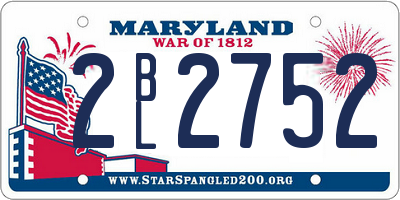 MD license plate 2BL2752