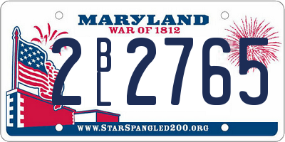 MD license plate 2BL2765