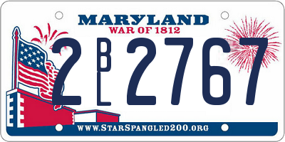 MD license plate 2BL2767