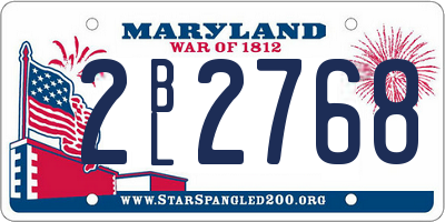 MD license plate 2BL2768
