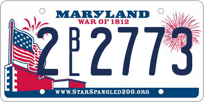 MD license plate 2BL2773