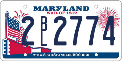 MD license plate 2BL2774