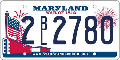 MD license plate 2BL2780