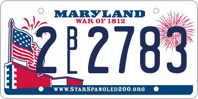 MD license plate 2BL2783