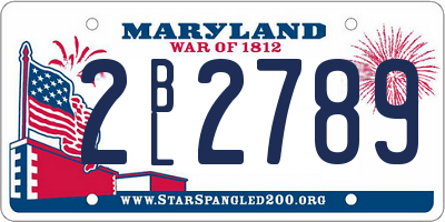 MD license plate 2BL2789