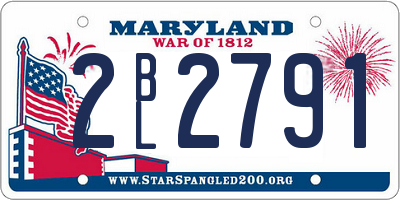 MD license plate 2BL2791