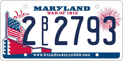 MD license plate 2BL2793