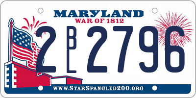 MD license plate 2BL2796