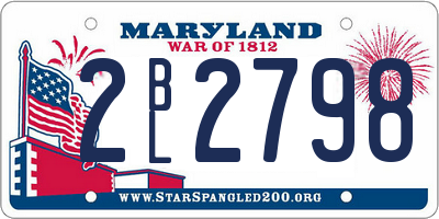 MD license plate 2BL2798