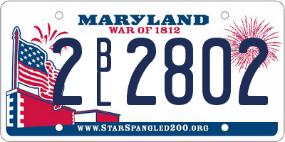 MD license plate 2BL2802