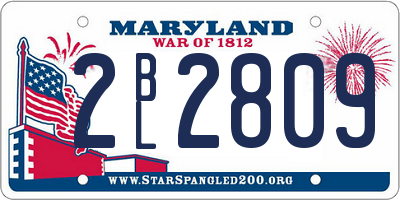 MD license plate 2BL2809