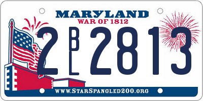 MD license plate 2BL2813