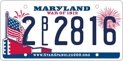 MD license plate 2BL2816