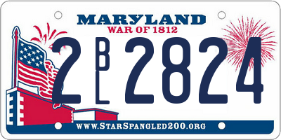 MD license plate 2BL2824