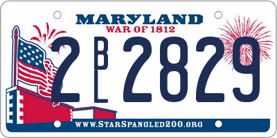 MD license plate 2BL2829