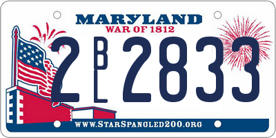 MD license plate 2BL2833