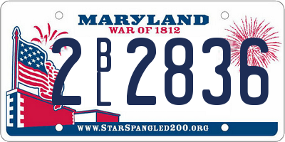 MD license plate 2BL2836