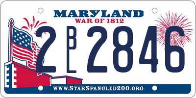 MD license plate 2BL2846