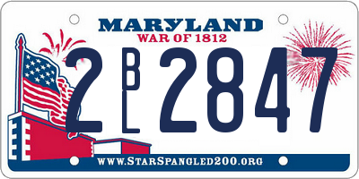 MD license plate 2BL2847