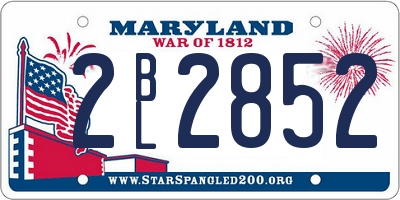 MD license plate 2BL2852