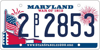 MD license plate 2BL2853