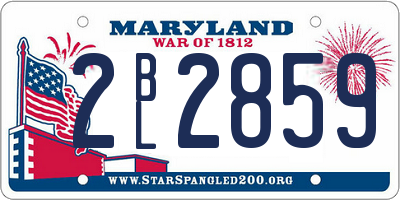 MD license plate 2BL2859