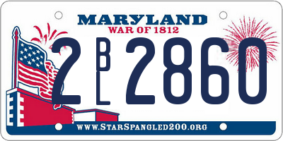 MD license plate 2BL2860