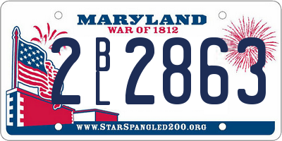MD license plate 2BL2863