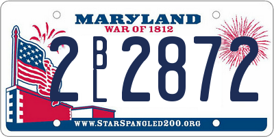 MD license plate 2BL2872