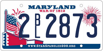 MD license plate 2BL2873