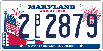 MD license plate 2BL2879