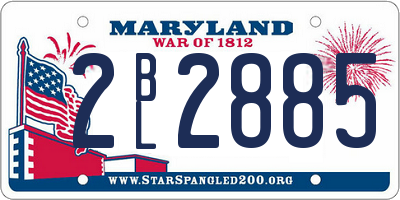 MD license plate 2BL2885