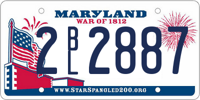MD license plate 2BL2887