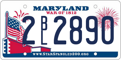 MD license plate 2BL2890