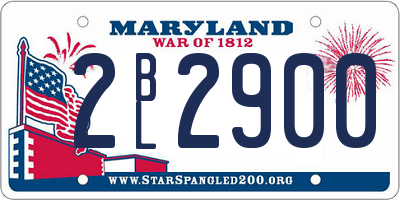 MD license plate 2BL2900