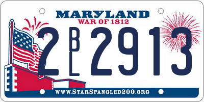 MD license plate 2BL2913