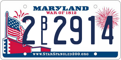 MD license plate 2BL2914