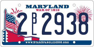MD license plate 2BL2938