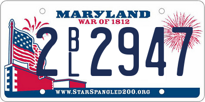MD license plate 2BL2947
